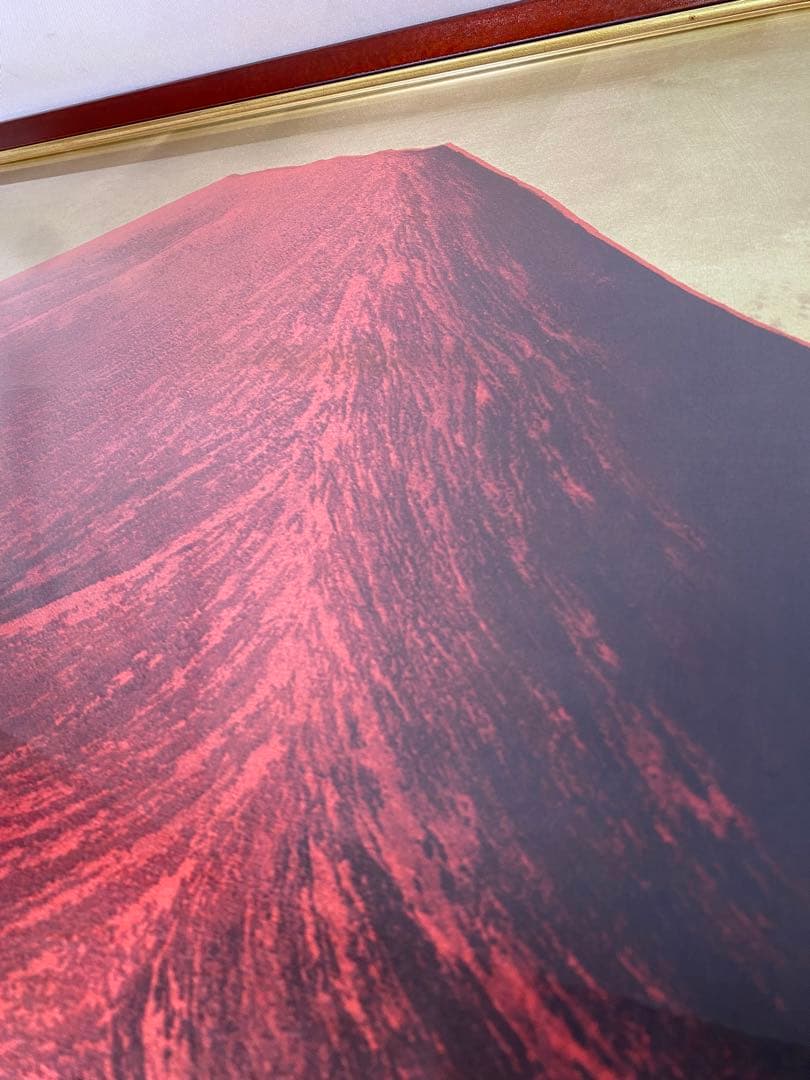 976❣️ 下川立夏　　日本画「赤富士」画寸 20号