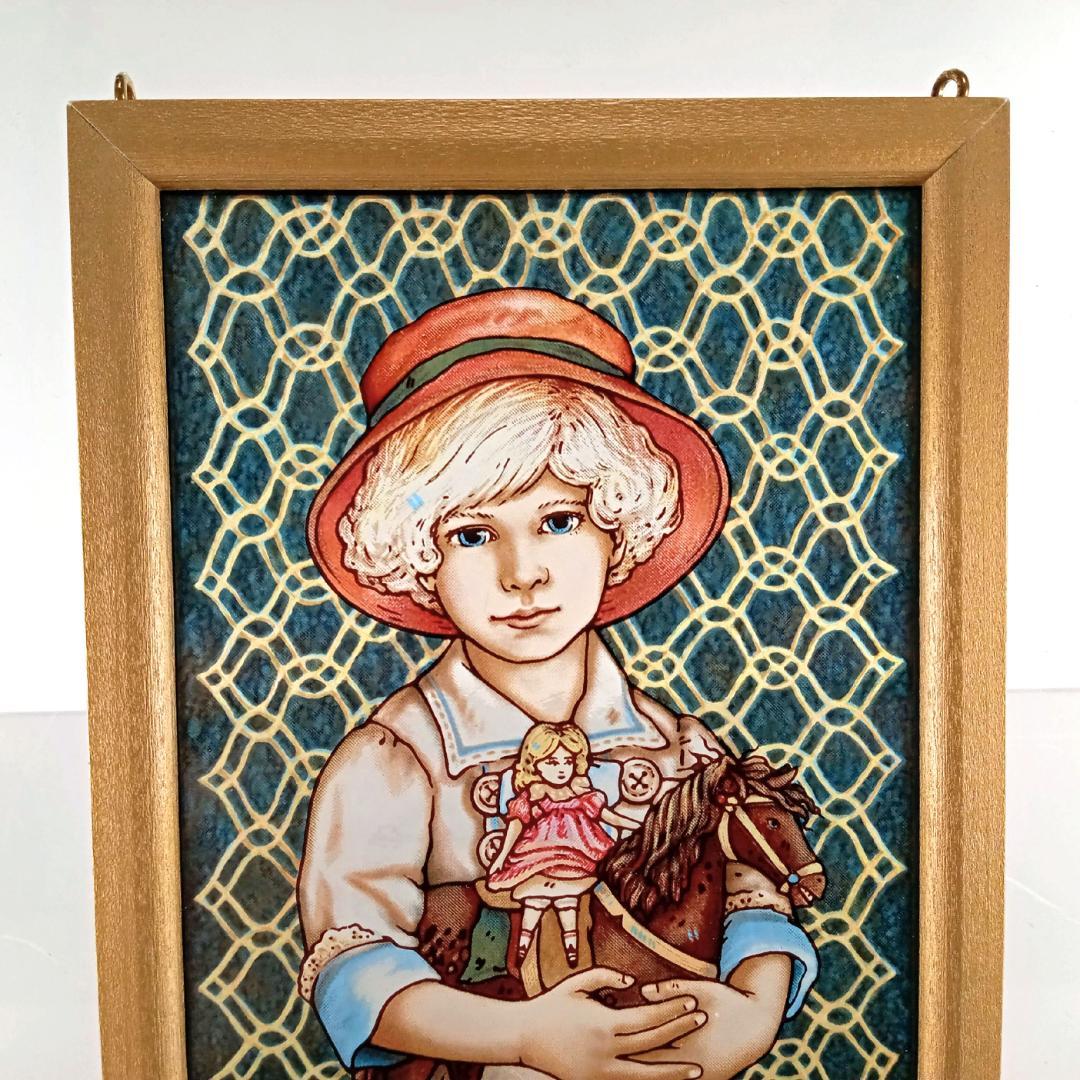 新品ジャン・ハガラ ステンドグラス 少女とお人形 ジョディ グラス