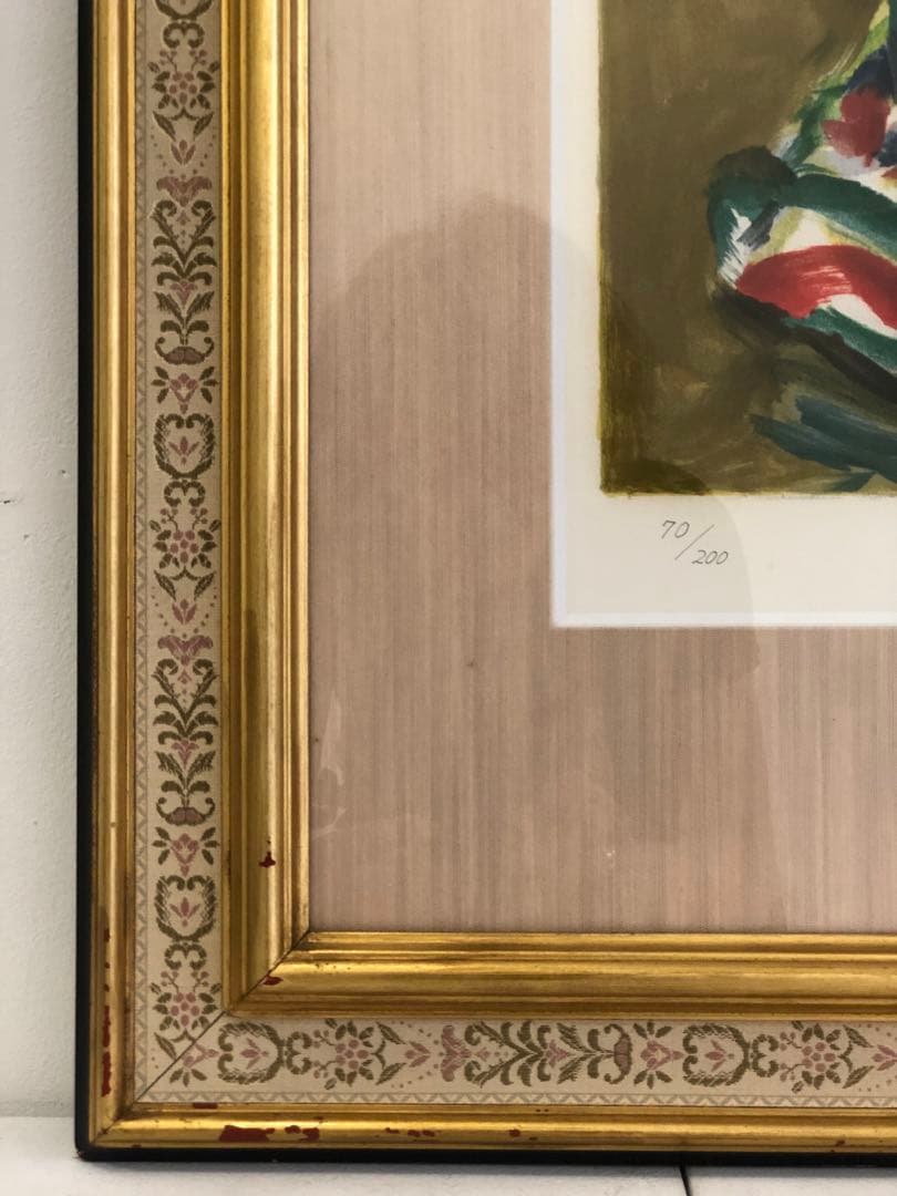 梅村龍三郎作　薔薇図　エジション付き　仕覆共箱付き　洋画家