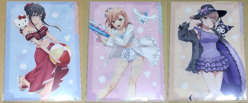俺ガイル　雪ノ下雪乃　由比ヶ浜結衣　一色いろは　サンリオ　限定　クリアファイル 俺ガイル 雪ノ下雪乃 由比ヶ浜結衣 一色いろは サンリオ 限定 クリア