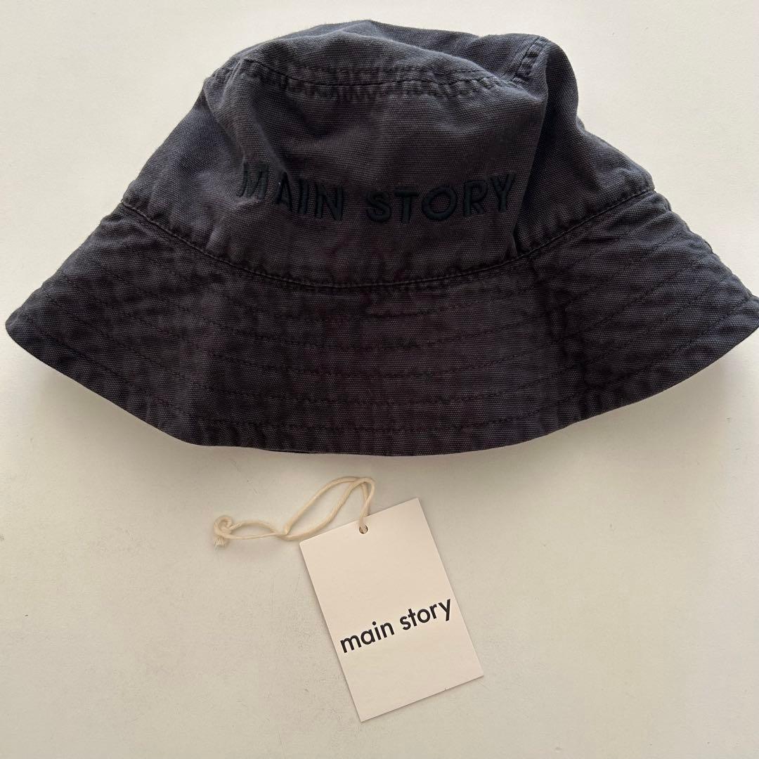 main story ブラック バケットハット s/m 未使用 main story ブラック