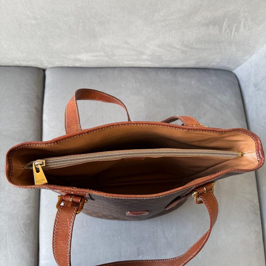 セリーヌ マカダム ハンドバッグ バケツ トートバッグ ブラウン