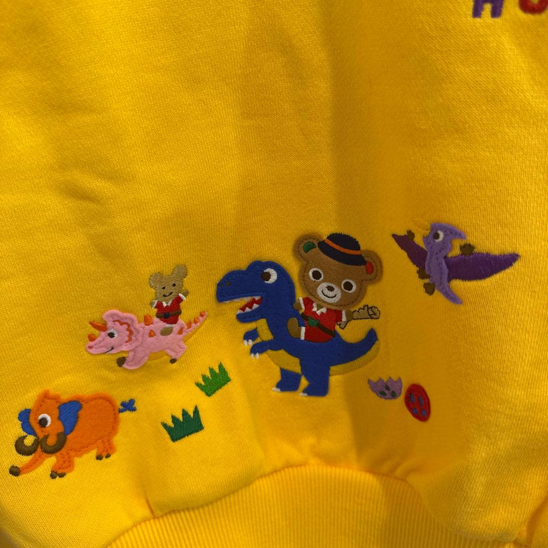 【美品】ミキハウス　トレーナー　恐竜　100 イエロー黄　子供　プッチー