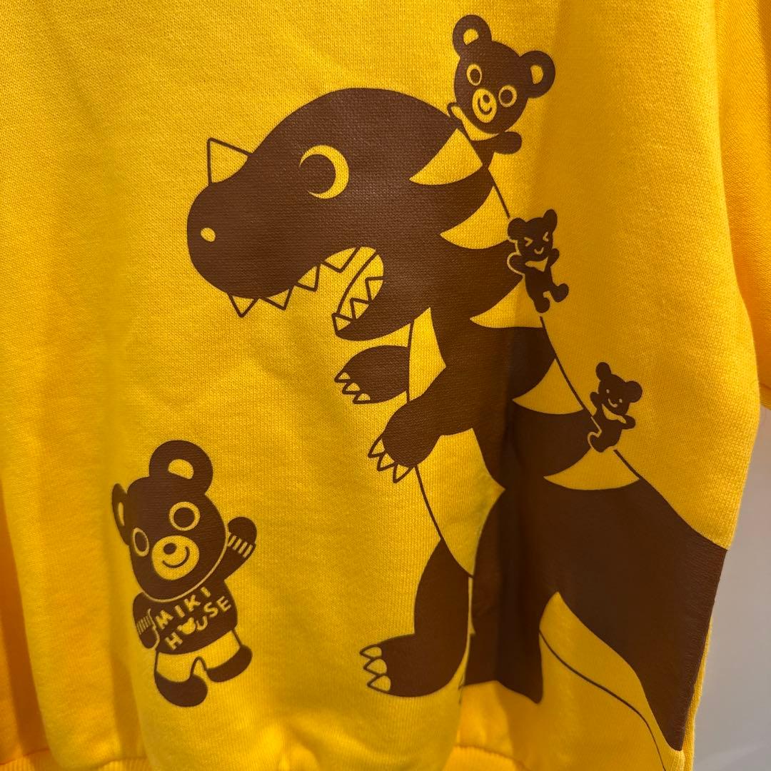 【美品】ミキハウス　トレーナー　恐竜　100 イエロー黄　子供　プッチー