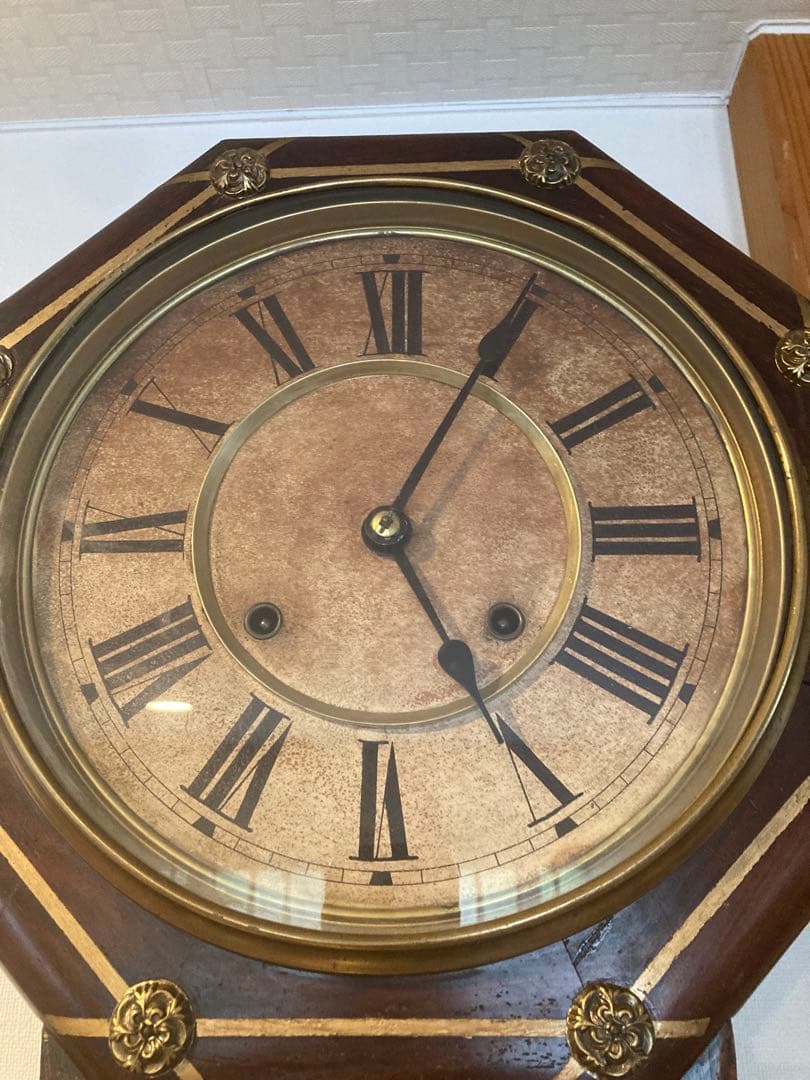 明治時代　精工舎 柳島本庄 掛時計　ゼンマイ式振り子時計　稼働品