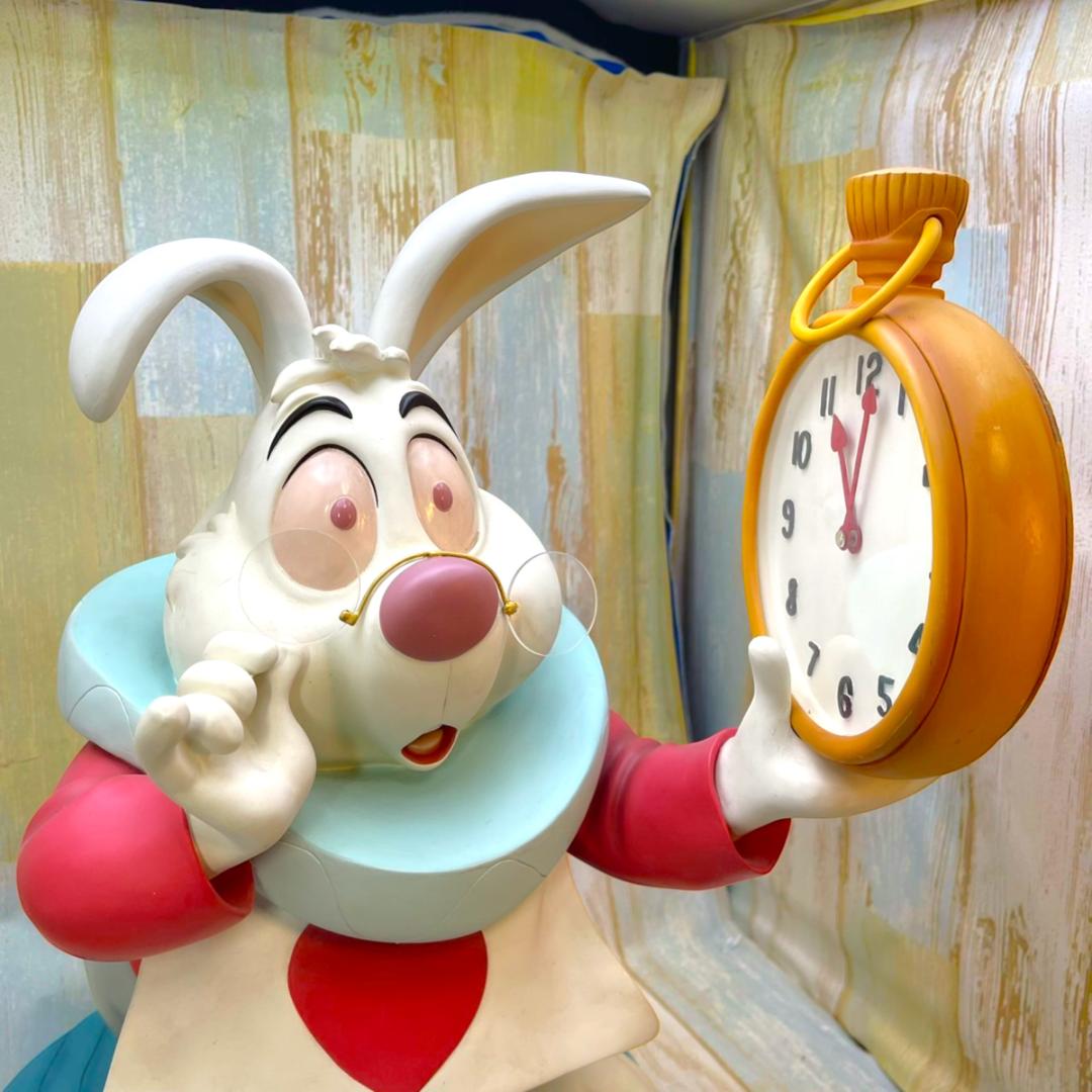 激レア★不思議の国のアリス 白うさぎ 兎 置き時計 ビッグフィギュア