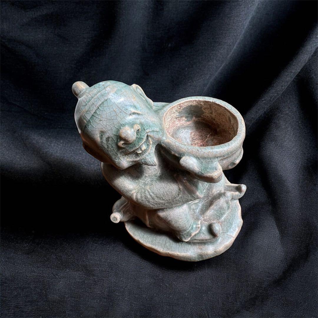 高麗青磁 香炉 珍品 置物 陶器 李朝 韓国 朝鮮 骨董品 古美術 高麗 青磁鴛鴦香炉 朝鮮古陶磁器 李朝 骨董 古玩 朝鮮古美術 WWTT227