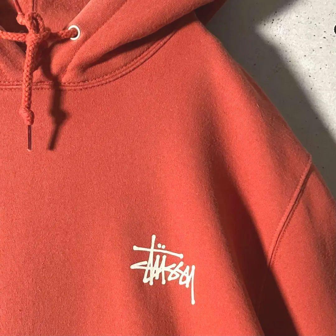 【ステューシー】ショーンフォント スウェットパーカー オレンジ M（実寸L）