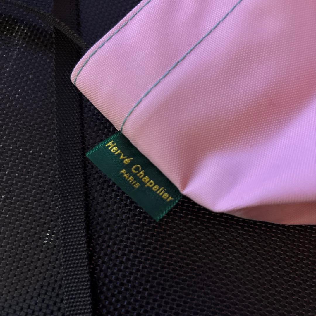 エルベシャプリエ ナイロン舟型ショルダーバッグ　XS ピンク　グリーン