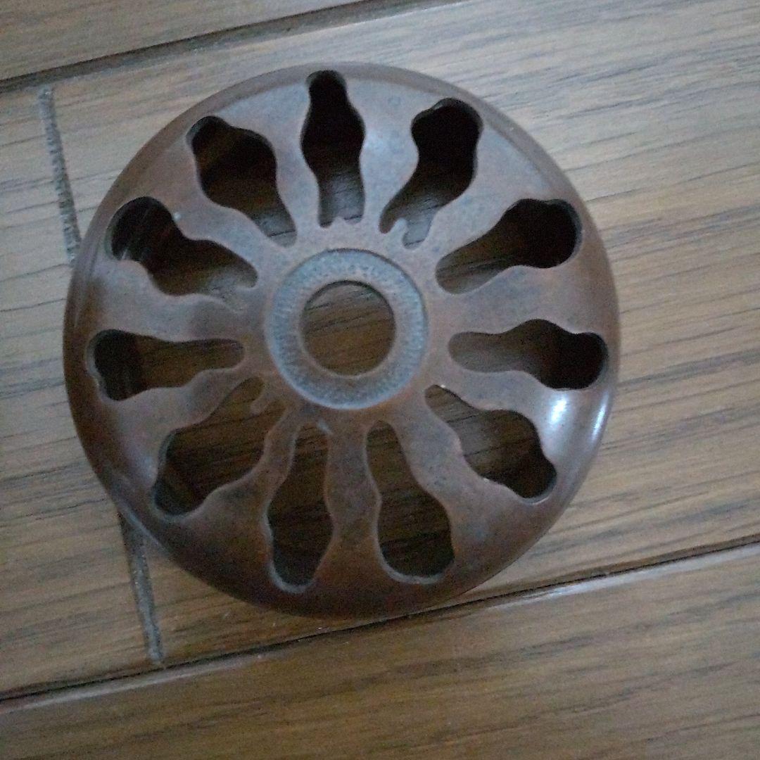 金谷五郎三郎造黄唐銅菊透鉄鉢式香炉