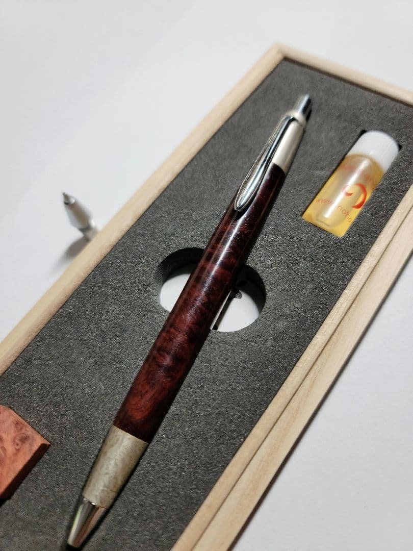 野原工芸 斑紋純銀色 マーブルウッド 旧型 固定式口金付属