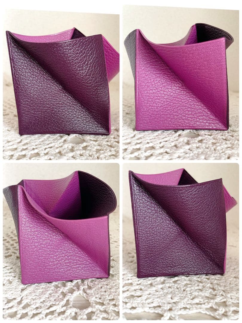 極美品　HERMES エルメス　ズールー　ケース　折り畳み式　パープル系