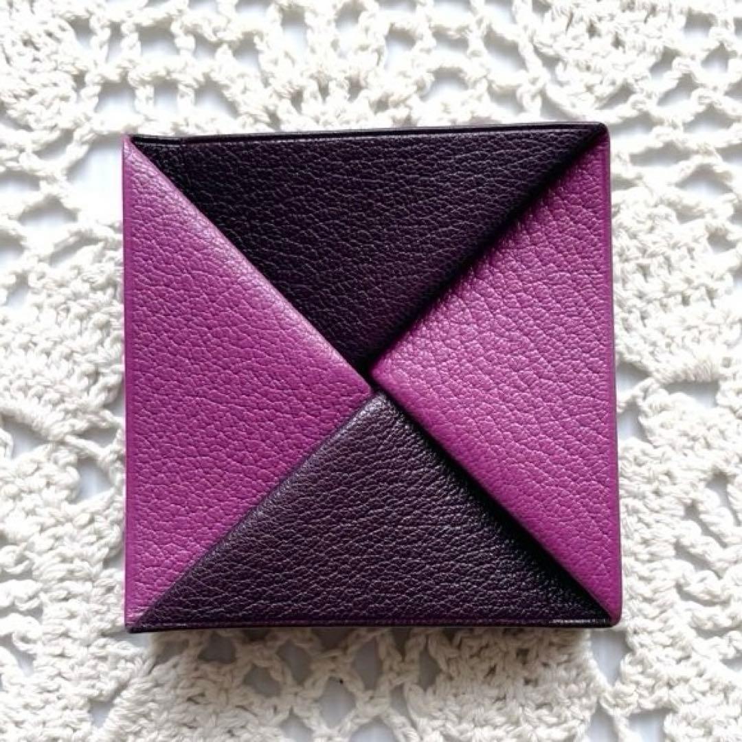 極美品　HERMES エルメス　ズールー　ケース　折り畳み式　パープル系