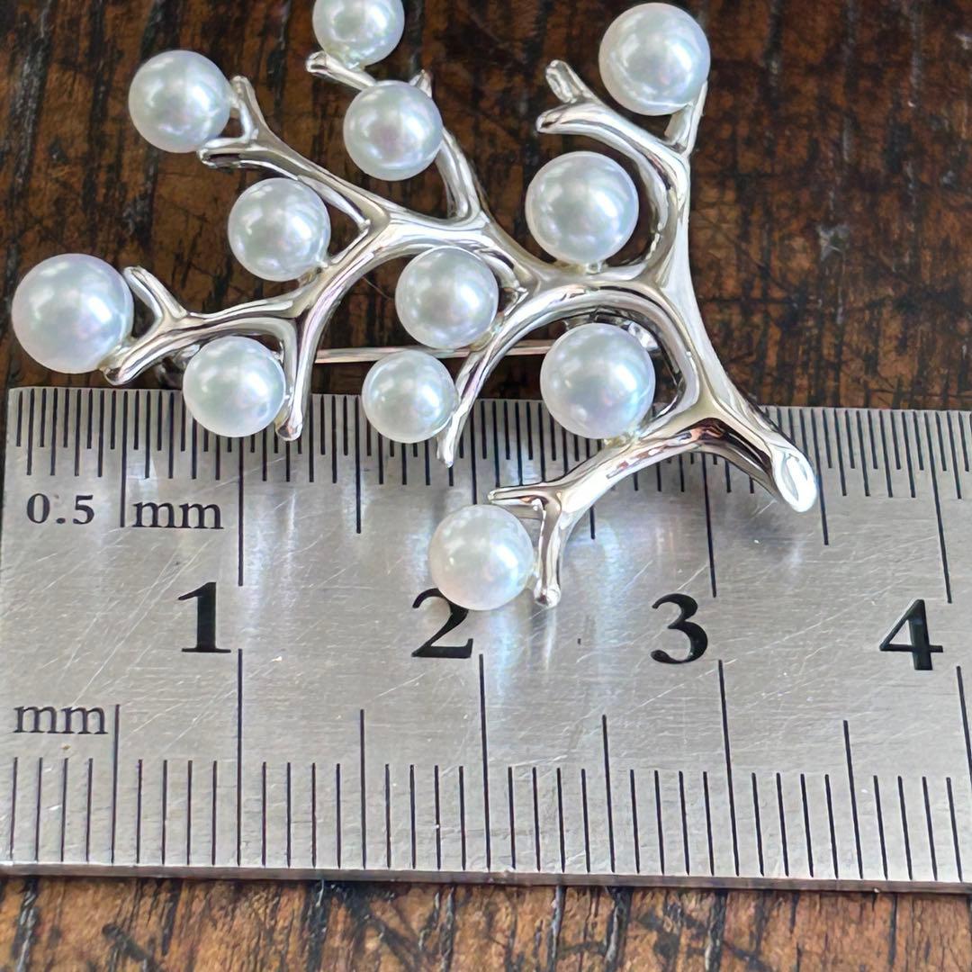 MIKIMOTO 幸福の木ブローチSサイズsilverベビーあこや