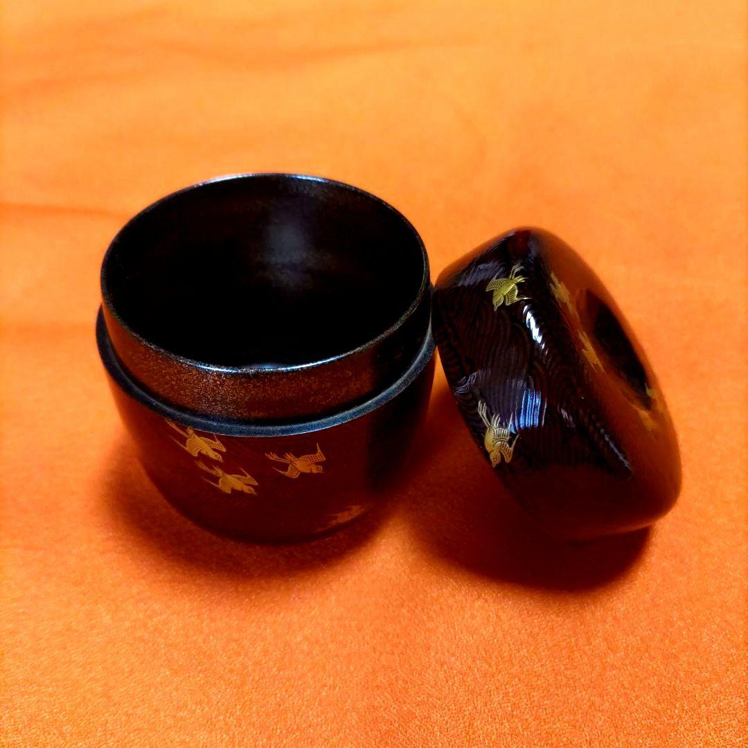 茶道具 棗 千鳥蒔絵金模様