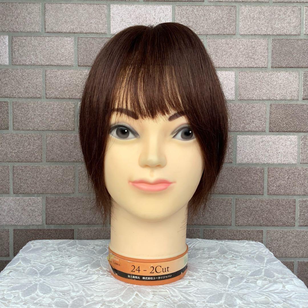 人毛100%総手植え 医療用 部分ウィッ￼グ 茶黒ヘアピース ダークブラウン小顔