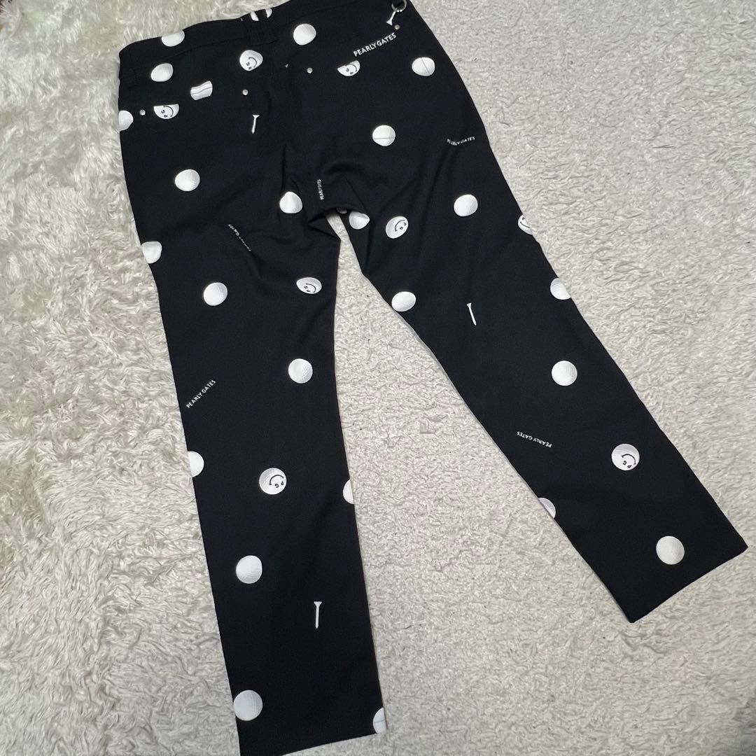 パーリーゲイツ 総柄 ゴルフボールドット＆ティー プリント パンツ レディース