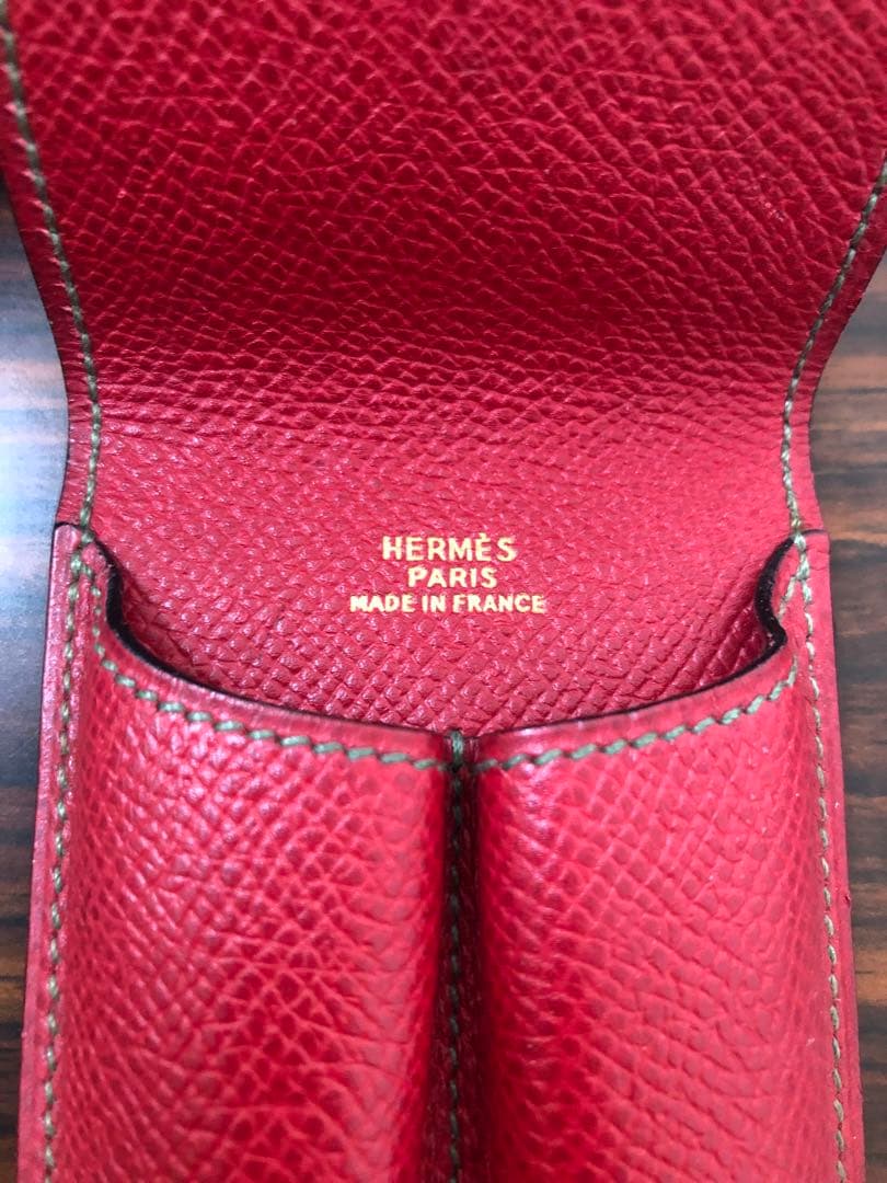 HERMES/エルメス 型押しレザー ペンケース