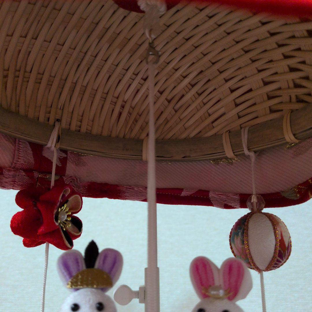 つまみ細工吊るし雛　髪飾り付き　お雛様　赤