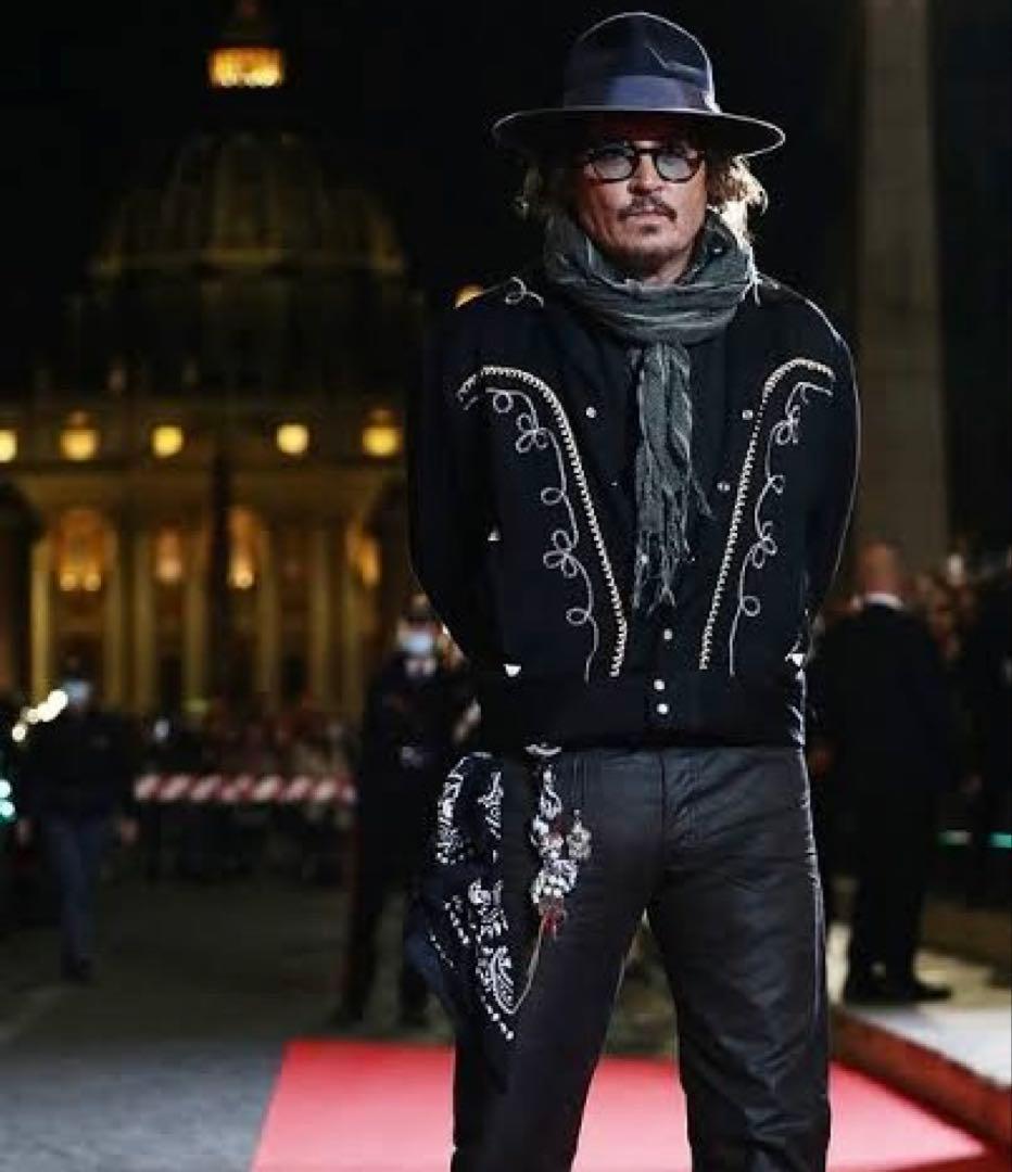 ジョニーデップ　愛用　スカル　バンダナ　 Johnny Depp