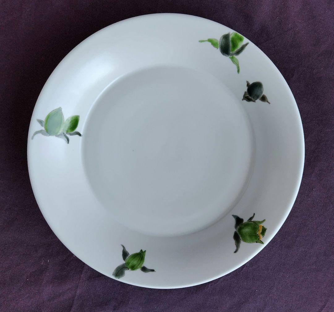 色絵磁器ふきのとう九寸皿 (豊福 誠 作)　未使用 新品同様