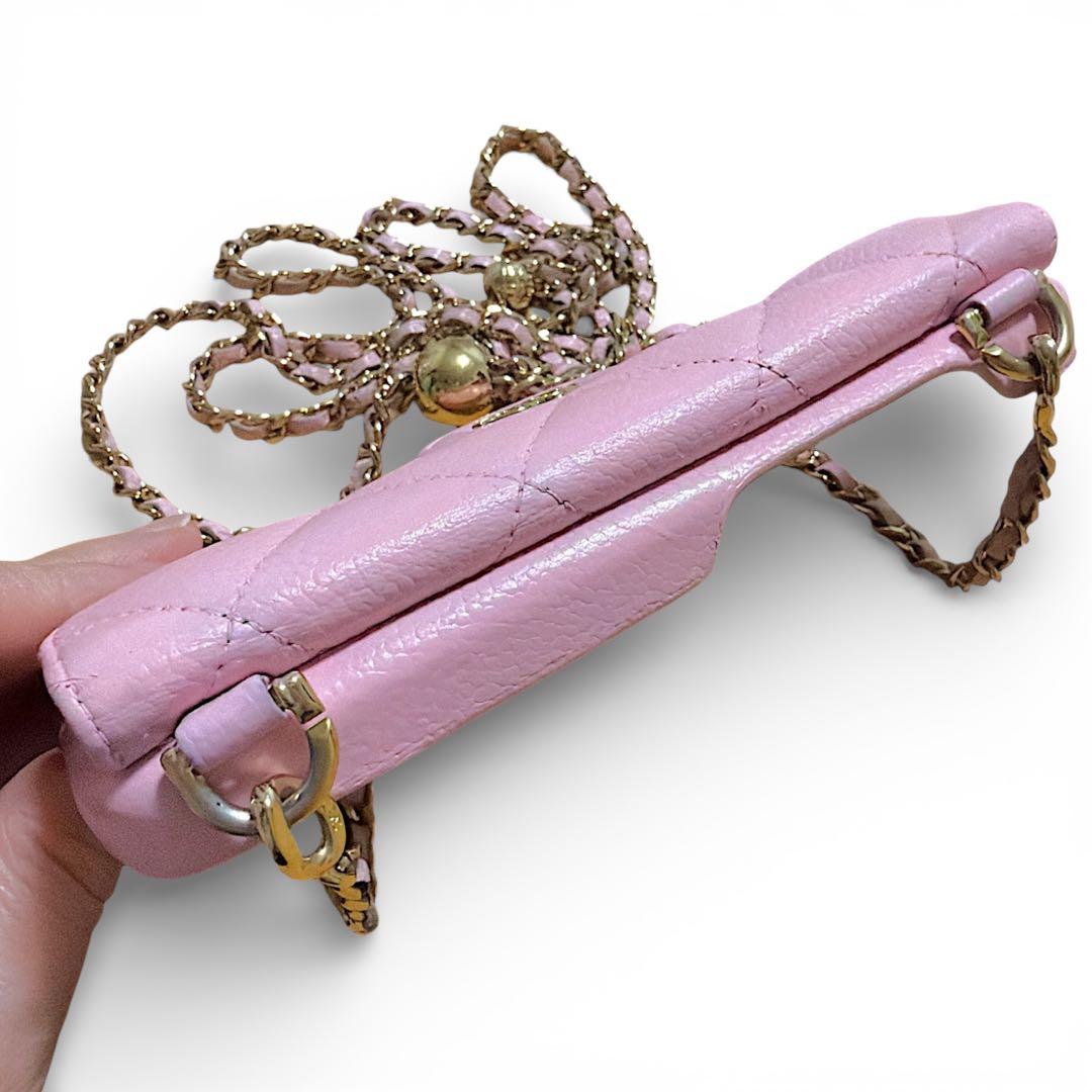 CHANEL】シャネルiPhone14proケース☆マトラッセ キャビアスキン