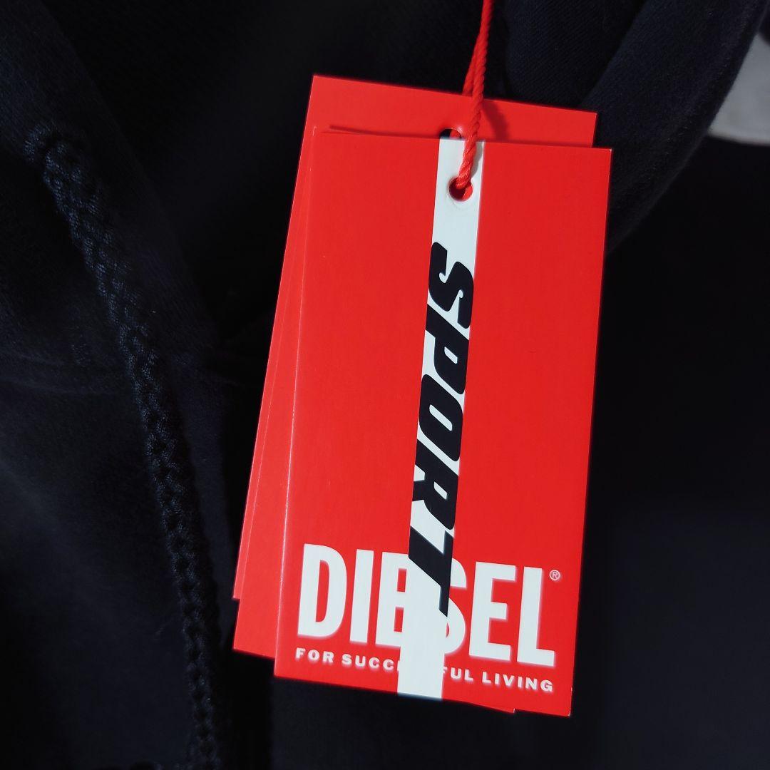 DIESEL SPORT LOGO HOODIE ブラック　Lサイズ 袖ライン