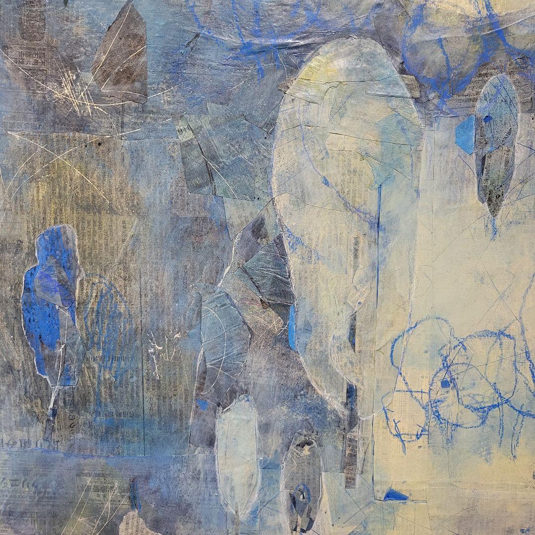 コラージュ　抽象画　F50