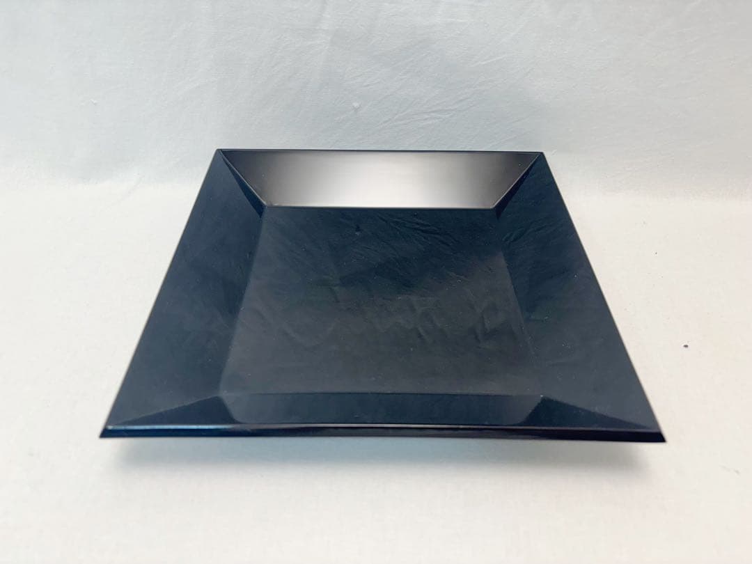 未使用 茶道具 塗師 静峰作 輪島塗 木製黒真塗 四方盆 干菓子器 共箱