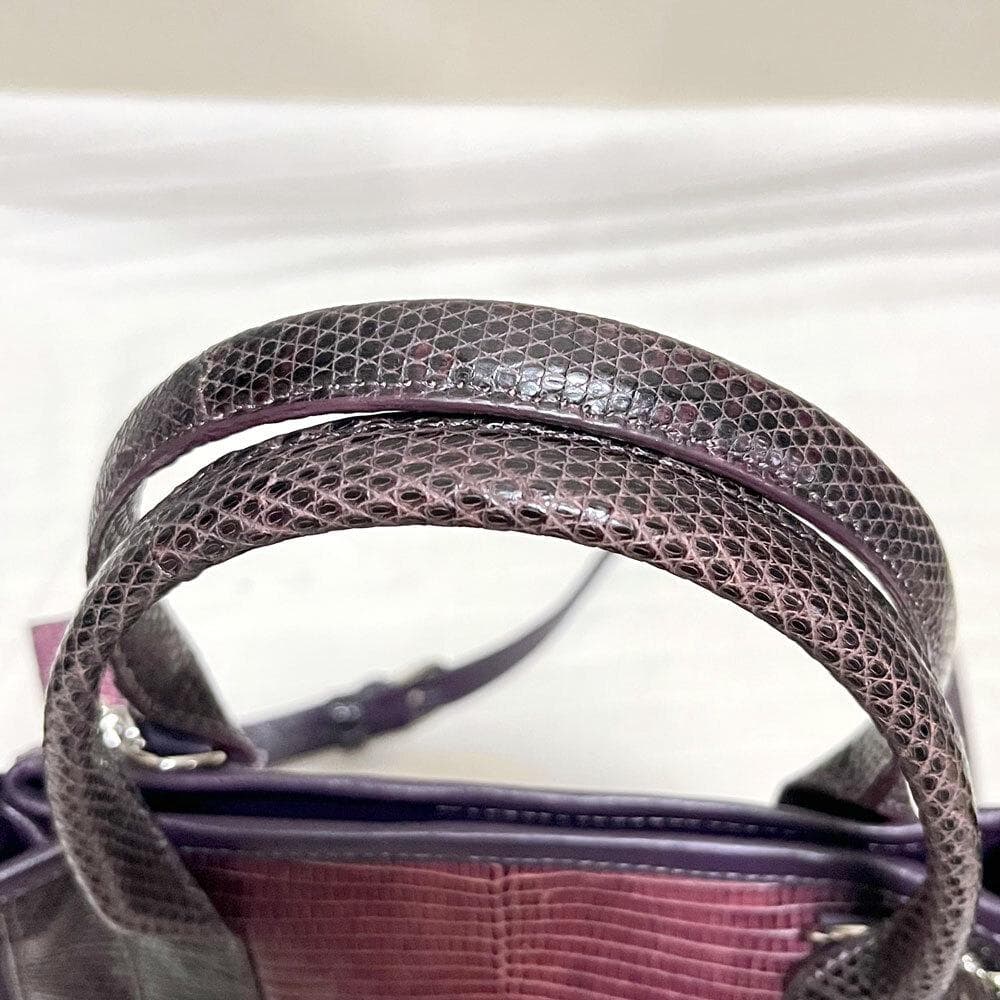 レア マームエレガンス パイソン×リザード 本革 2way ショルダーバッグ