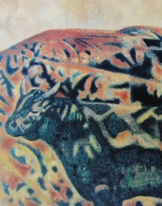 清水登之、【牛（神陵比婆山）】、希少な画集より、新品高級額・額装付