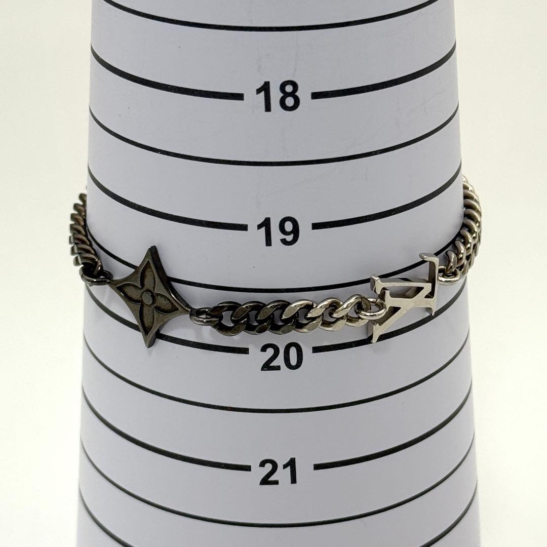 美品 ルイヴィトン ブレスレット LV インスティンクト シルバー ブラック