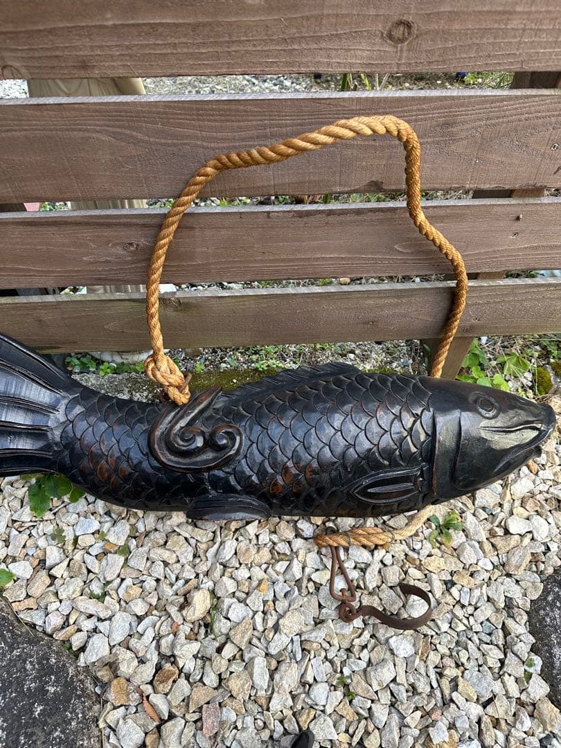 囲炉裏 自在鉤 木彫り 魚(鯉) - メルカリ
