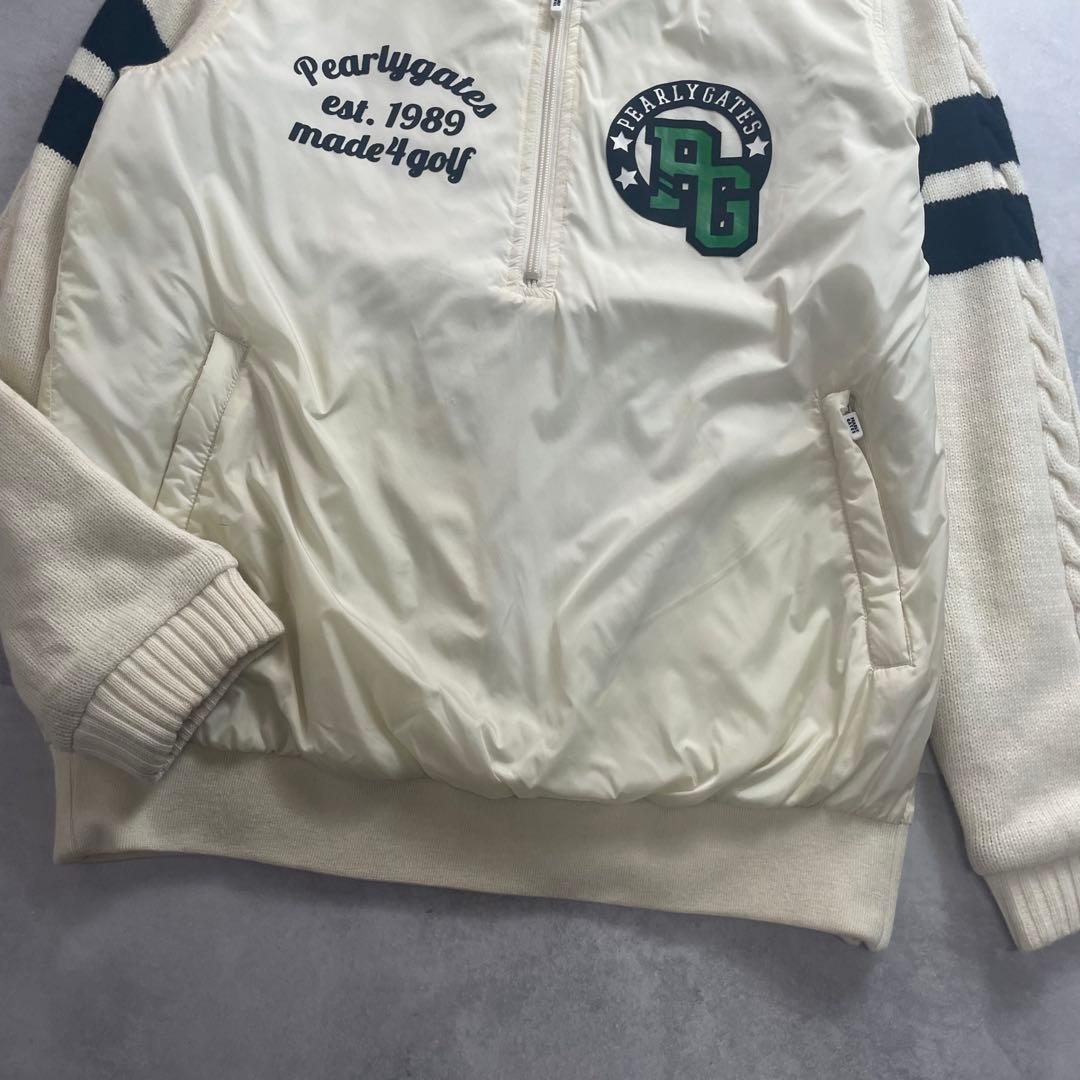 美品✨パーリーゲイツ スニードジャック 中綿ブルゾン ロゴ ニット切替 L相当