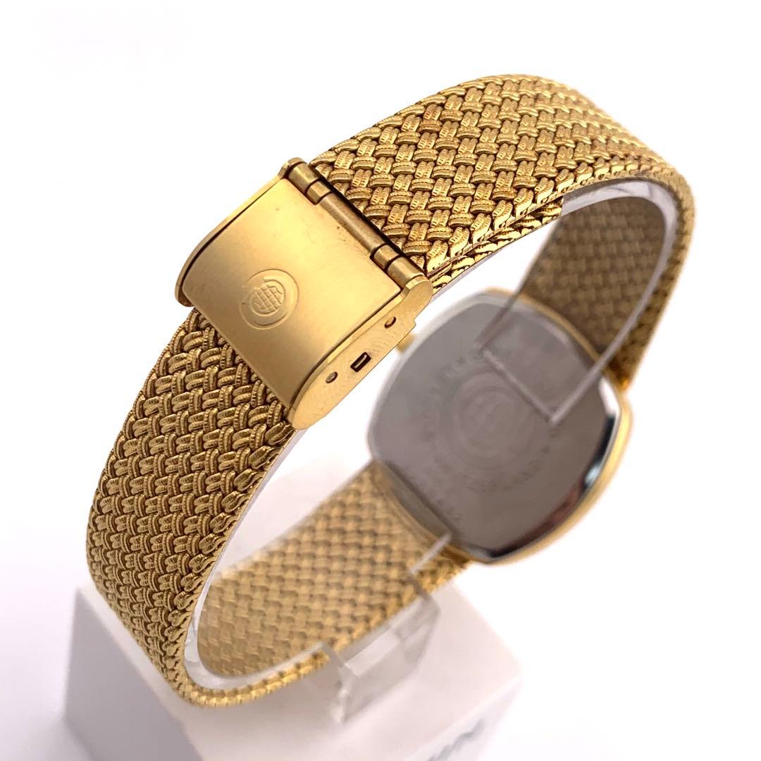 7-3298 CYMA 604X SWISS ゴールド メッシュ腕時計 クォーツ