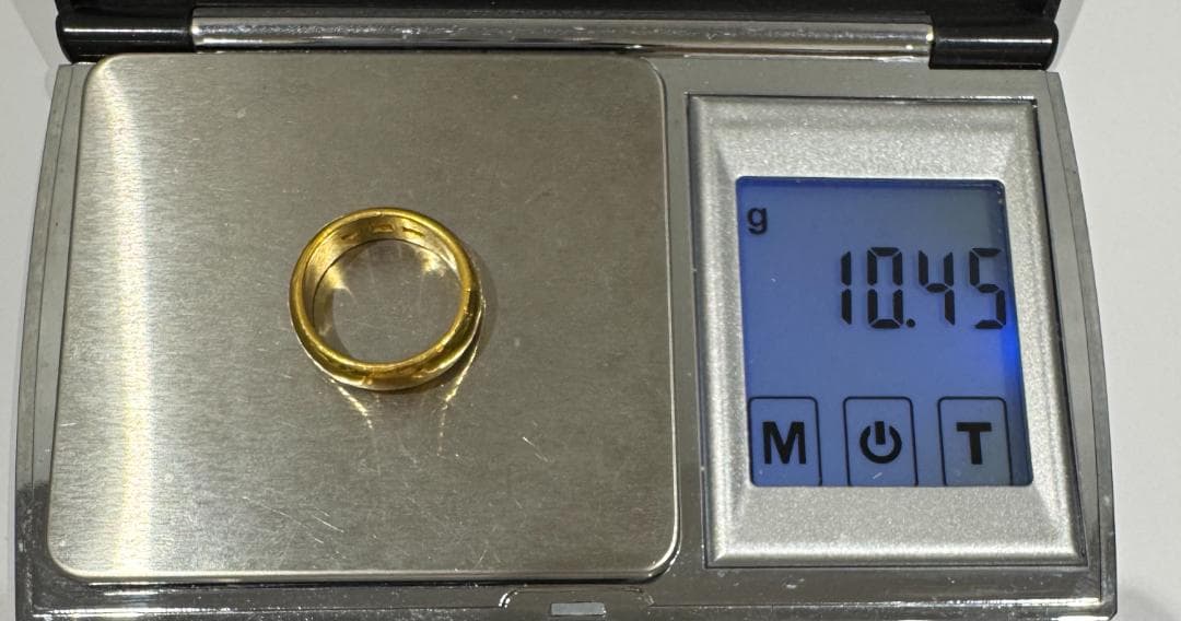 【純金】K24 甲丸リング 12号 約10.4g