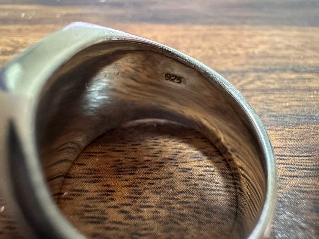 シルバー925/印台リング/シグネットリング/重厚/22号/美品