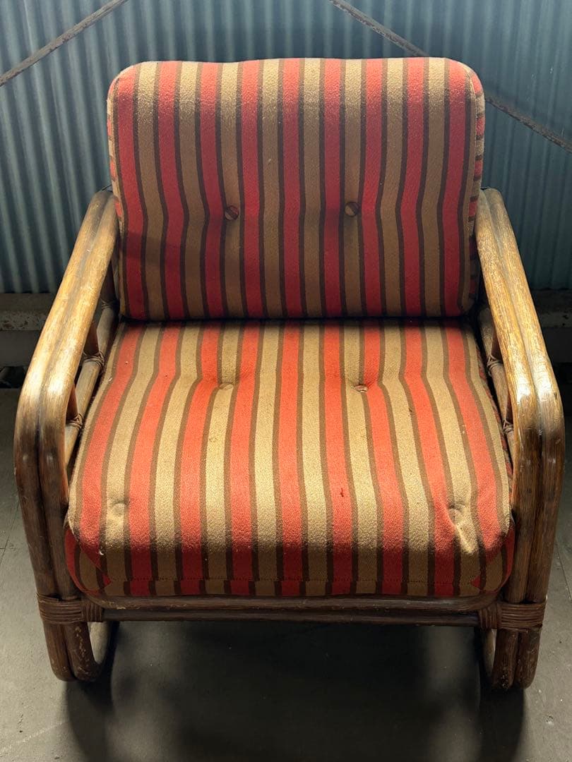 ラタン　ソファセット　籐　ミッドセンチュリー