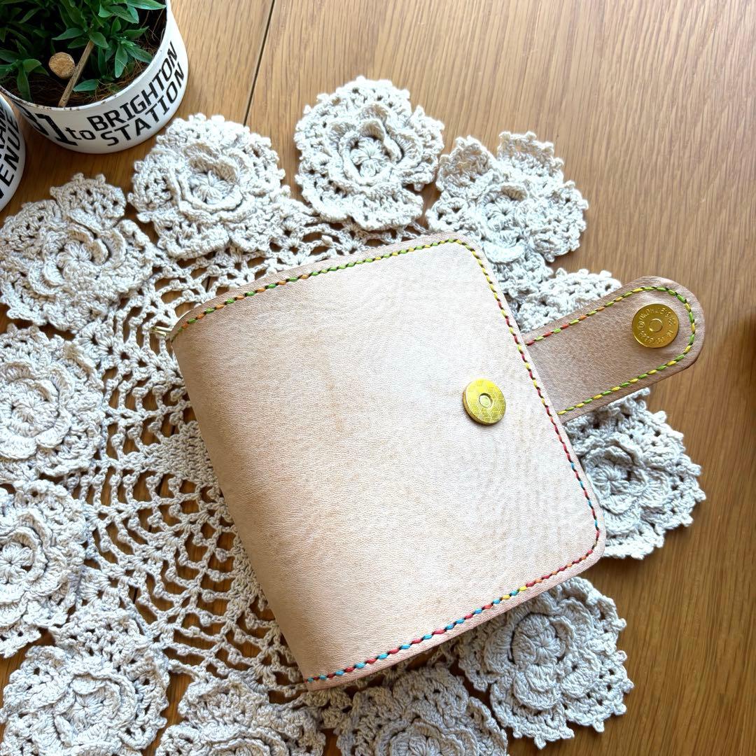 marinページ★ お財布一体型システム手帳　ミニ6 牛革　コンパクト財布