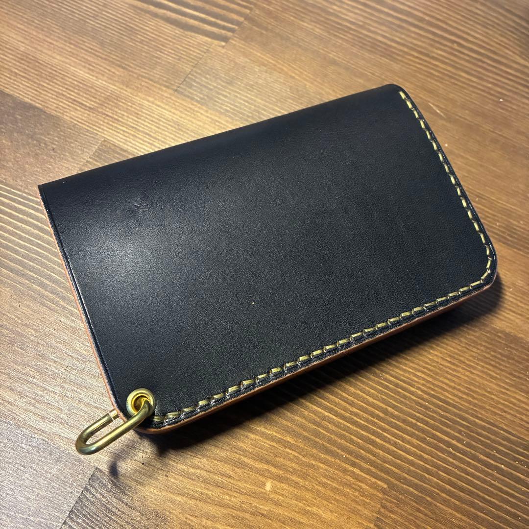 ミドルトラッカーウォレット　栃木レザー お札折らずに収納