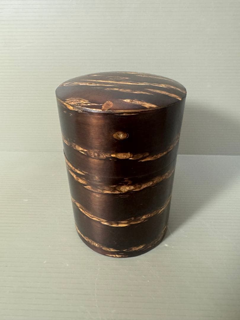 2354 桜皮細工 樺細工 蓋型小物入れ3客 茶入1客の通販はau PAY