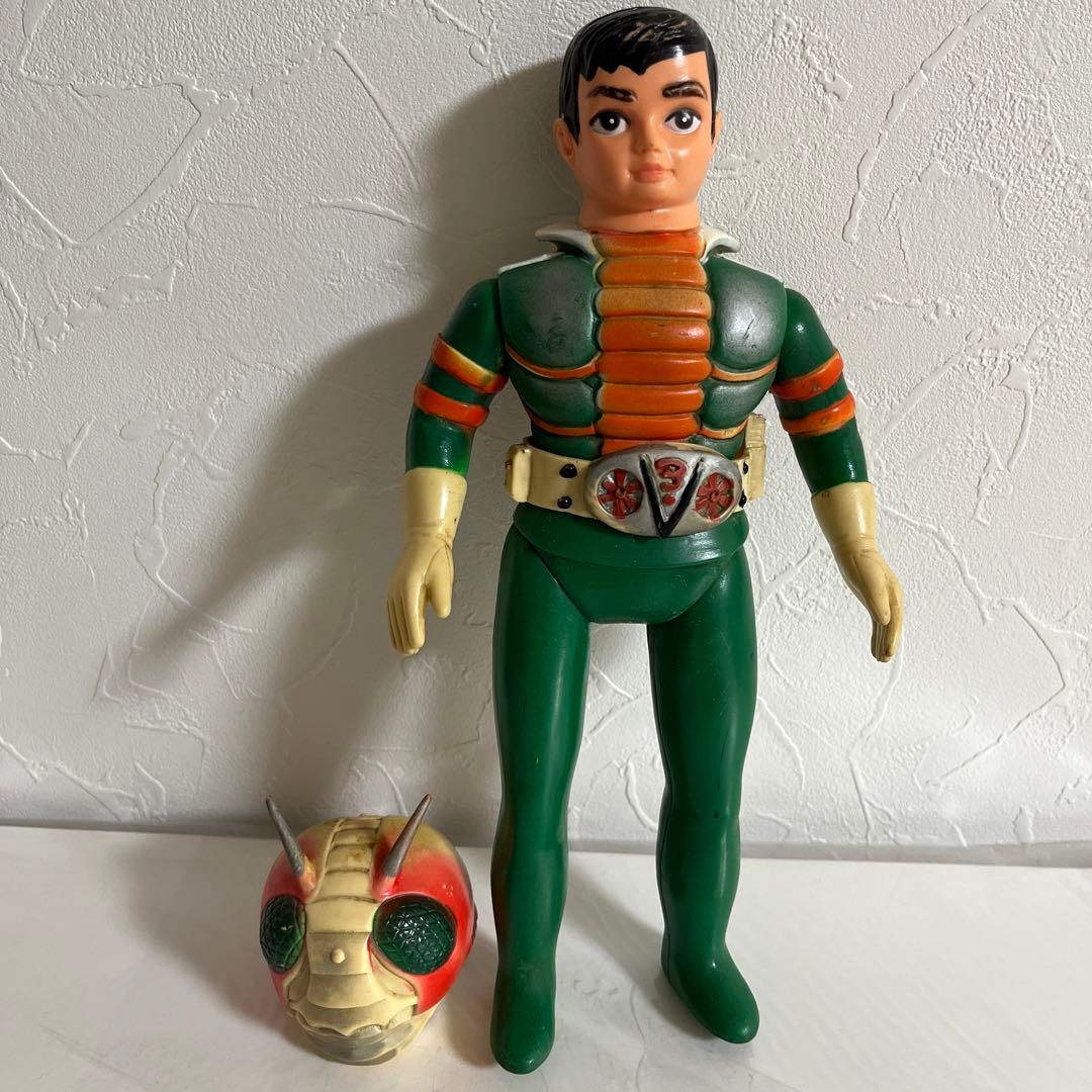 ⚠️当時物・レア　仮面ライダーV3 スタンダードサイズ　旧バンダイ　面取れ　ソフビ