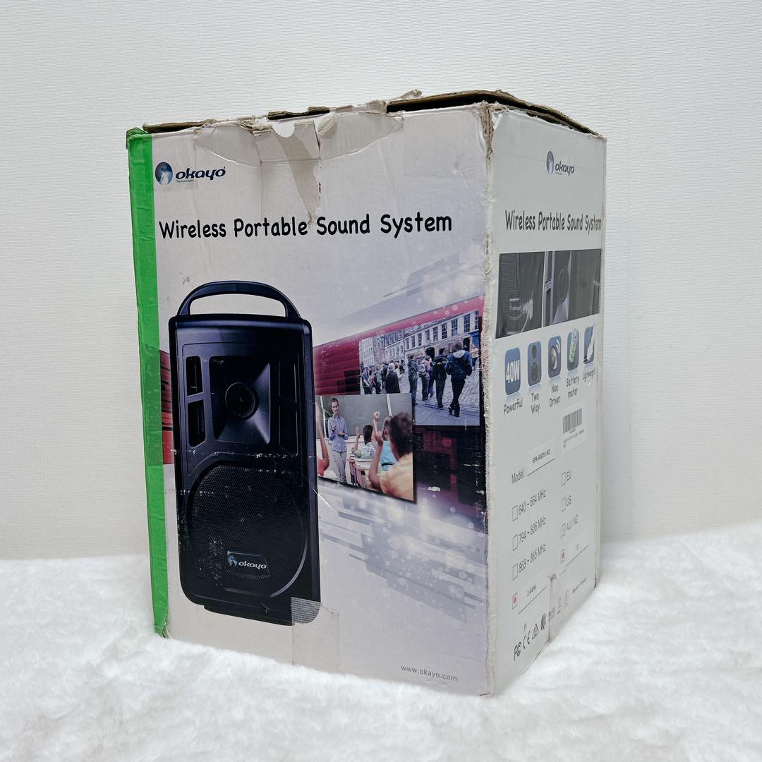 ワイヤレス拡声器 OKAYO ポータブルPAスピーカー マイク2本付