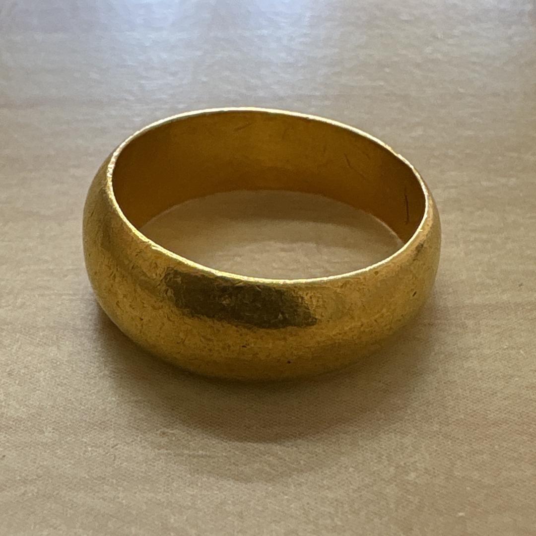 純金　K24　甲丸リング　指輪　約6.8g　約9号