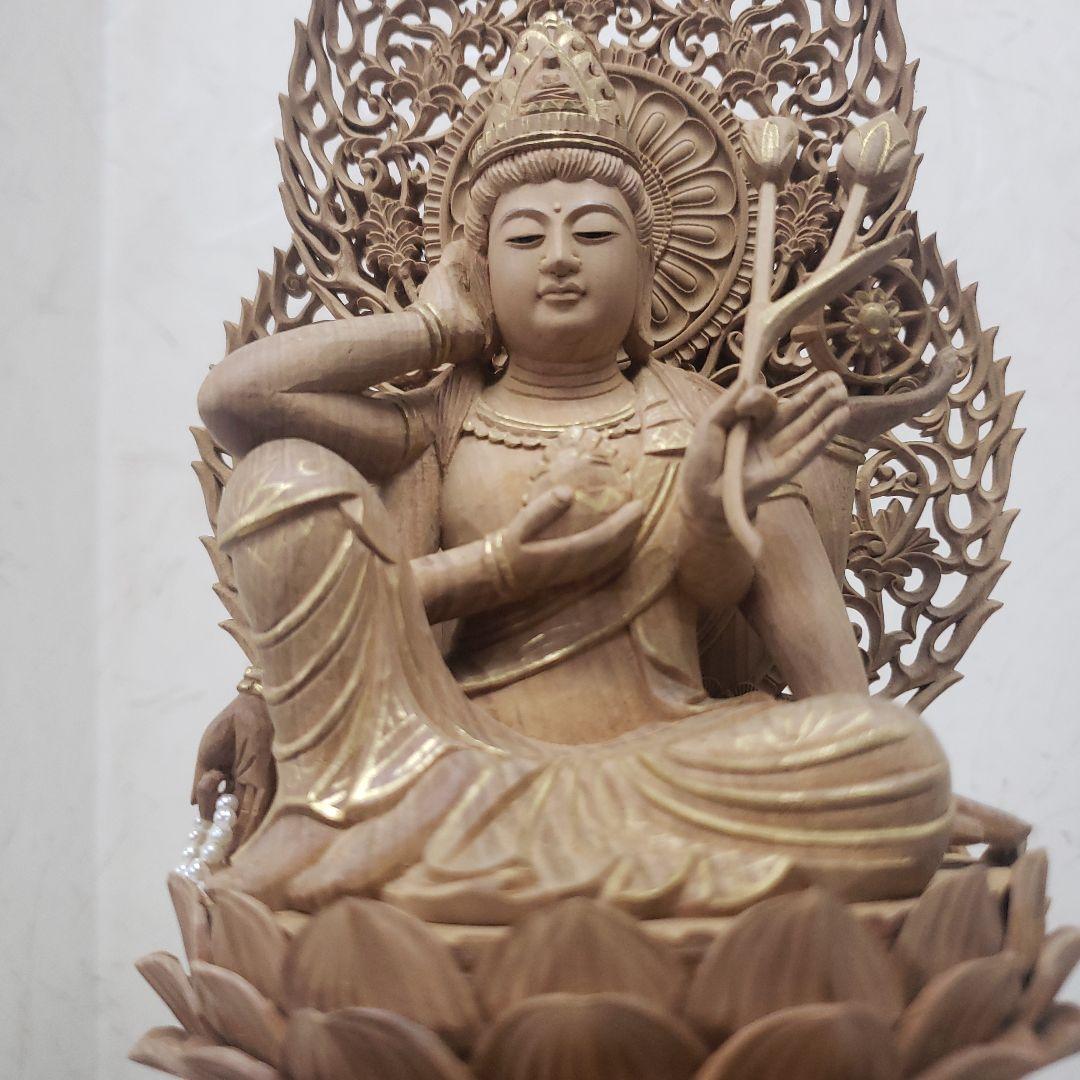 Bフライデー蔵出し特価仏像香木 特上彫り如意輪観音菩薩像3寸