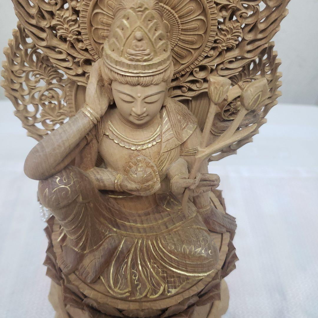 Bフライデー蔵出し特価仏像香木 特上彫り如意輪観音菩薩像3寸