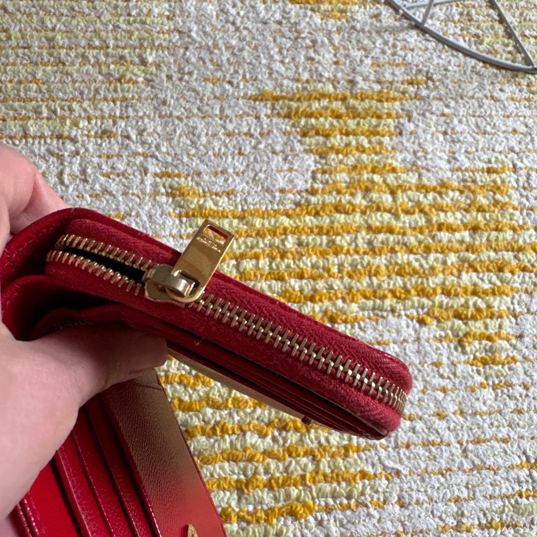SAINT LAURENT 赤 レザー 二つ折り財布