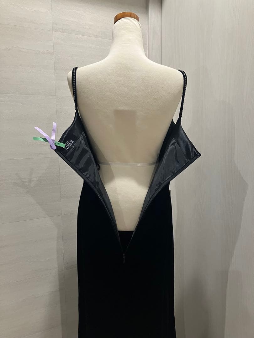 美品AIMER【高身長細身】ベルベット マーメイドドレス 7-9号 ロングドレス