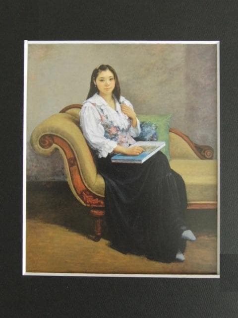 油絵 菅家令子 絵 絵画 インテリア uF3-020611 人物 女性像