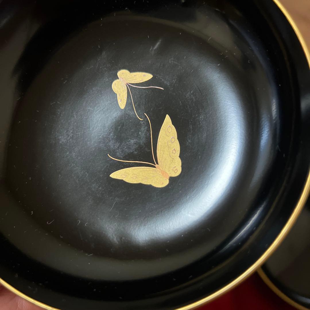 美品 輪島塗 菊 蒔絵 吸物碗 10客 漆器 (内一客蓋に割れあり)